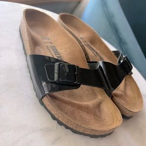 Birkenstock Madrid Patent Black Leather Size 38